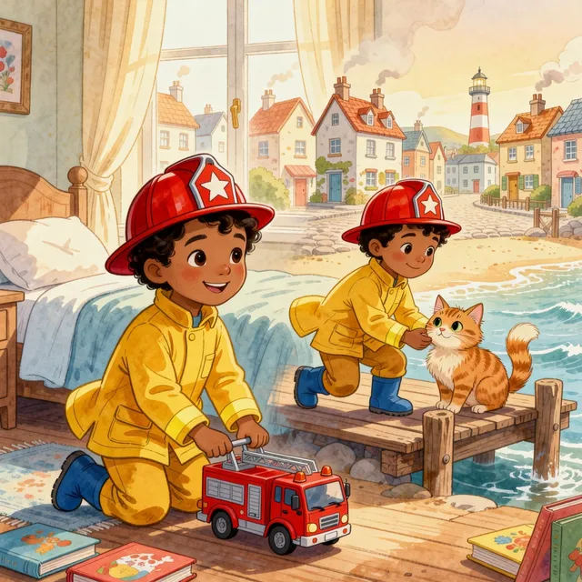 Sample custom story book cover: Leo the firefighter
